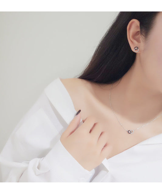 Diamond Connection Necklace interlocking crystal silver Lumi